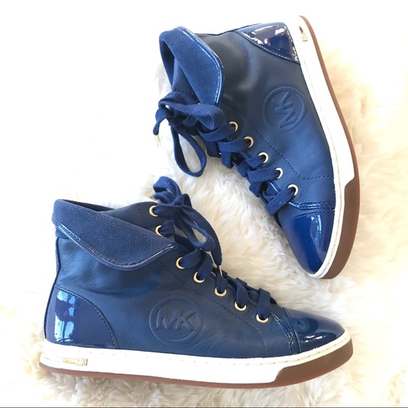 MICHAEL KORS Blue High Top Leather Sneakers - Picture 14 of 14